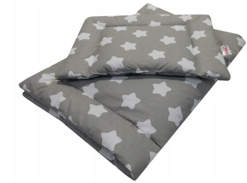 Pościel do wózka, kołyski 50x75 2el. Szare Gwiazdki Olka