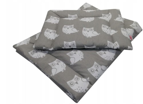 Pościel do wózka, kołyski 50x75 2el. Szare Sowy Olka
