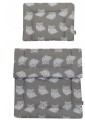 Pościel do wózka, kołyski 50x75 2el. Szare Sowy Olka