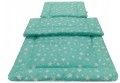 Pościel do wózka, kołyski 50x75 2el. Zielone Gwiazdki Olka
