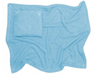 Komplet Kocyk 80x100 + Poduszka 30x30 Niebieski OLKA 