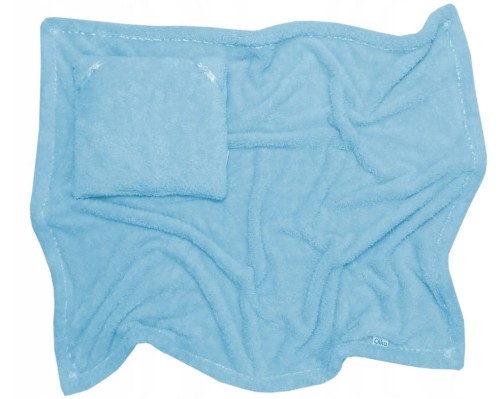 Komplet Kocyk 80x100 + Poduszka 30x30 Niebieski OLKA