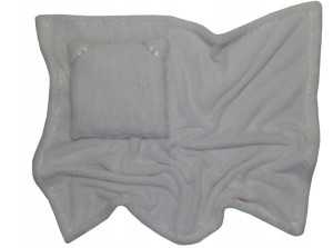 Komplet Kocyk 80x100 + Poduszka 30x30 Biały OLKA   