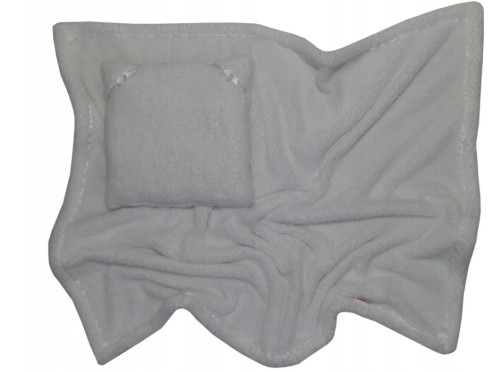 Komplet Kocyk 80x100 + Poduszka 30x30 Biały OLKA