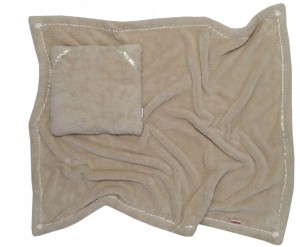 Komplet Kocyk 80x100 + Poduszka 30x30 Cappucino OLKA 