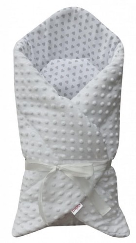 Rożek, becik niemowlęcy MINKY 75x75 WHITE OLKA