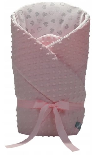 Rożek, becik niemowlęcy MINKY 75x75 PINK OLKA