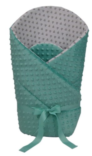 Rożek, becik niemowlęcy MINKY 75x75 MINT OLKA