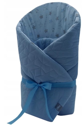 Rożek, becik niemowlęcy 75x75 BLUE VELVET OLKA