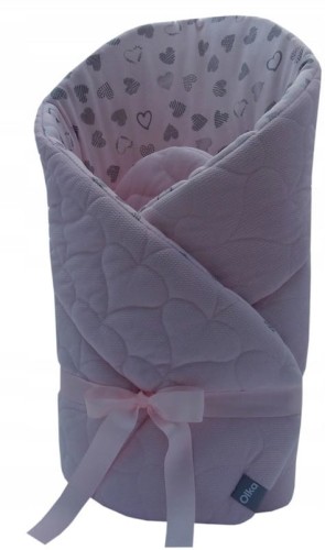 Rożek, becik niemowlęcy 75x75 PINK VELVET OLKA