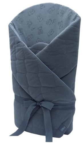 Rożek, becik niemowlęcy 75x75 GREY VELVET OLKA