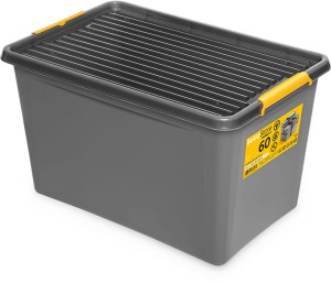 Pojemnik Skrzynia Pudło na kółkach 60L Szary