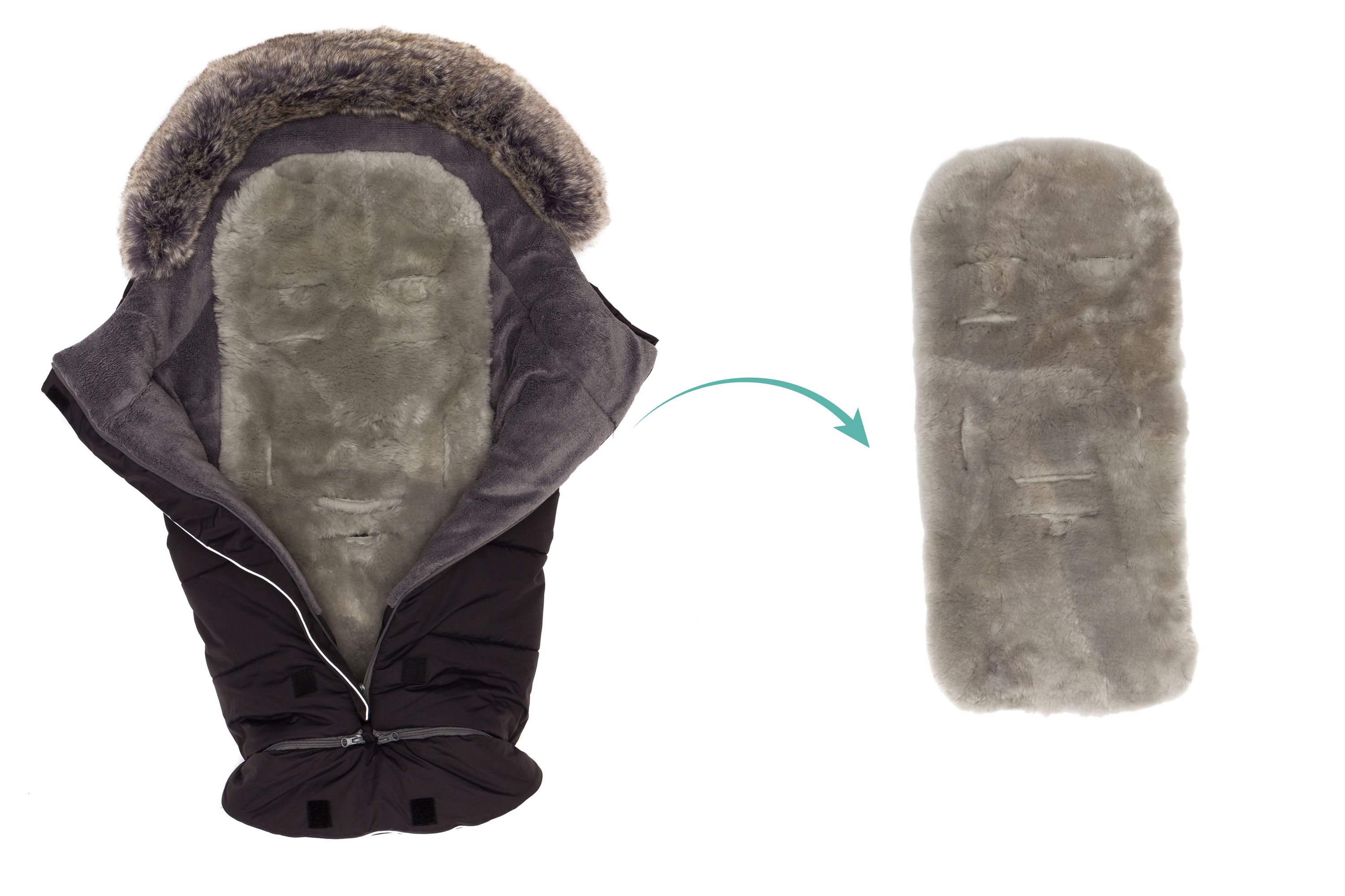 Śpiworek Zimowy + wkładka Mavensi Black FilliKid