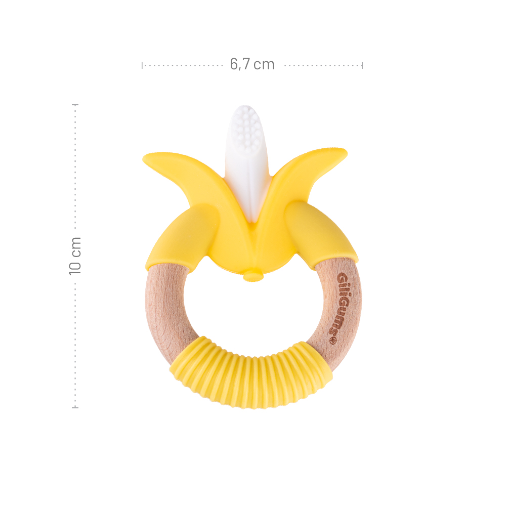 GiliGums Gryzak Pierścień Kukurydza Silikon Drewno