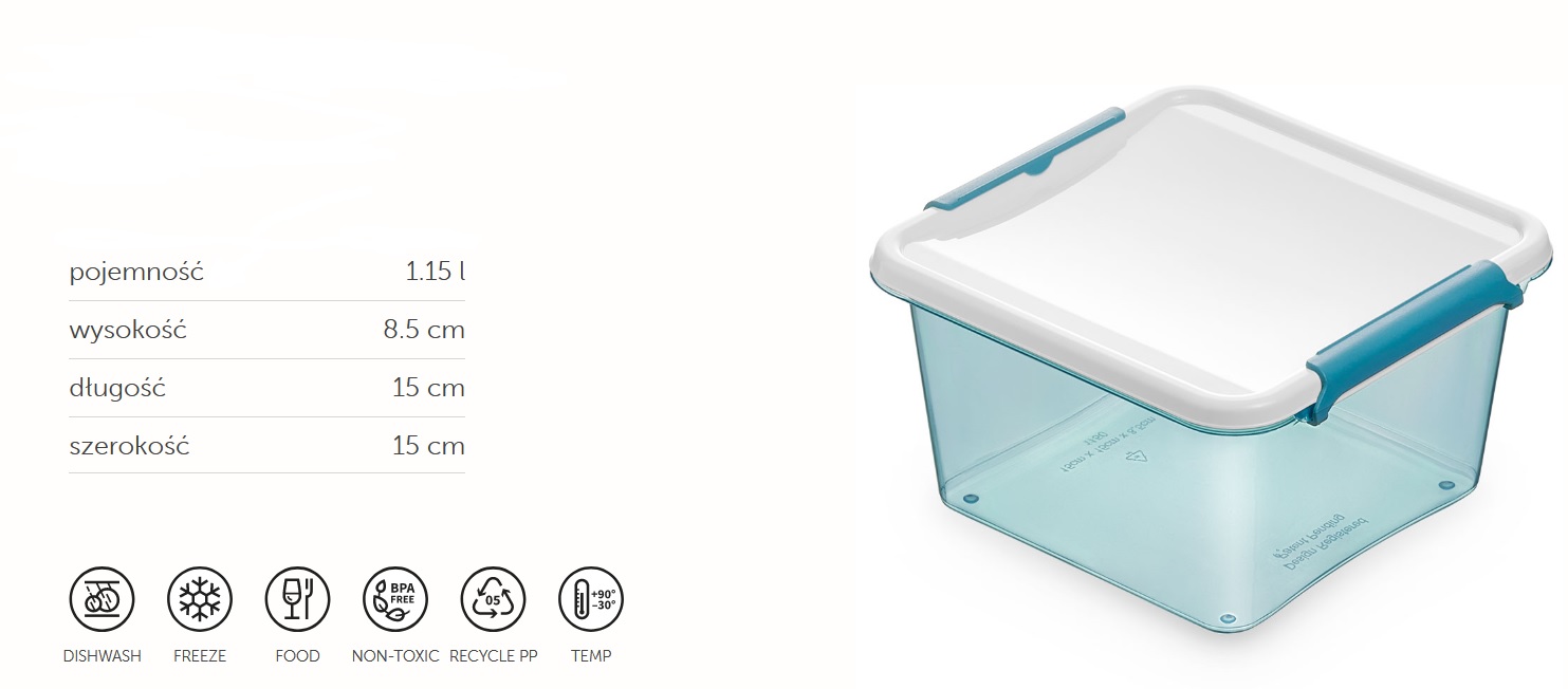 Pojemnik organizer pudełko na żywność 3x 1,15l